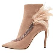 Pre-owned Beige semsket skinn Jimmy Choo stovler