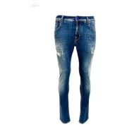 Slim Distressed Night Blue Jeans