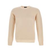 Hvit Lamull Crewneck Sweater