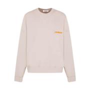 Beige Logo Print Sweatshirt