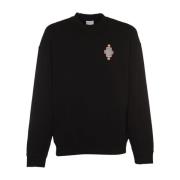 Komfortabel Crewneck Sweatshirt med Optisk Kors Design