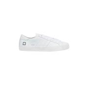 Hvite Lave Skinn Sneakers