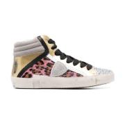 Multifarget High Top Animal Print Sneakers