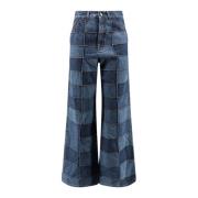 Multifarget Patchwork Flared Jeans