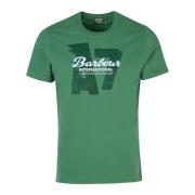 Grafisk Print Racing Green T-skjorte