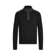 Merino Svart Quarter Zip Jumper