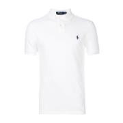 Hvit Slim Fit Mesh Polo Skjorte