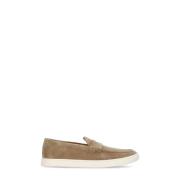 Beige Semsket Skinn Loafers for Menn