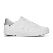 Hvite Elegante Skinn Sneakers