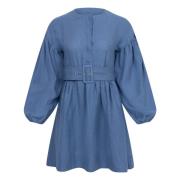 Aino Linen Dress - Jeans Blue