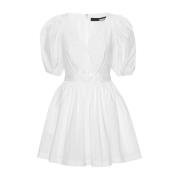 Puff Sleeve Mini Dress - Bright White