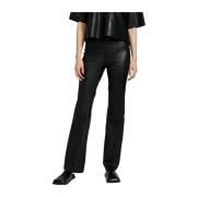 Black Norr Celia Bootcut Leather Pants Bukse