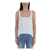 Ribbet Tank Top med 90-talls Stil Seler