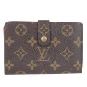 Pre-owned Brunt lerret Louis Vuitton lommebok