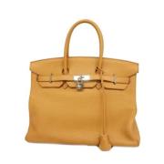 Pre-owned Gult skinn Hermes Birkin