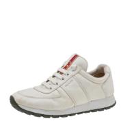 Pre-owned Hvit Canvas Prada joggesko