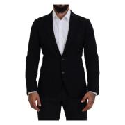 Svart Ull Crown Slim Fit Blazer