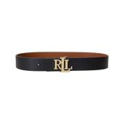 Reversibelt Skinnbelte Svart/Cognac