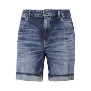 Denim Bomull Shorts Glidelås Lommer