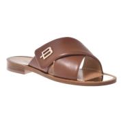 Slipper in brown nappa leather