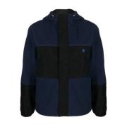 Ink Blue Color Block Blouson med College Patch