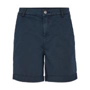 Klassiske Chino Shorts Navy Bomull Elastan