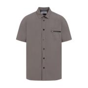 Taupe Matte Taffeta Shirt Herreklær