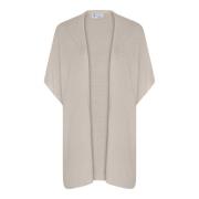 Beige Oversized Evita Ullbolero Jakke for Damer