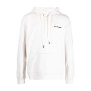 Brodert Logo Hettegenser Ecru Sweatshirt