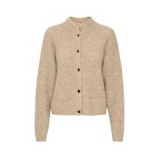 Beige Alpha Kort Cardigan Noos Topp