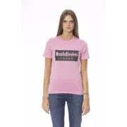 Trendy rosa bomulls T-skjorte