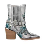 Cowboy Bootie med brodert skaft