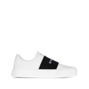 Logo-Webbing Low-Top Sneakers Hvit