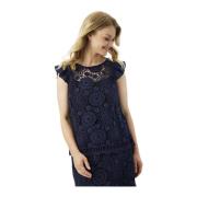 Brodert Navy Bluse