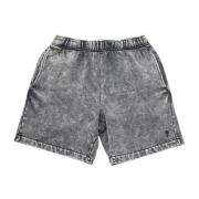 Acid Washed Black Bermuda Shorts