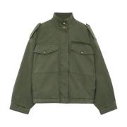 Audrey Jakke Army Grønn Oversize Stil