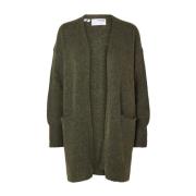 Grønn Strikk Lang Cardigan Drops