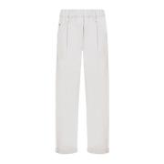 Beige Pull-On Pant med Gull Hardware