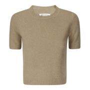 Ull Crew-Neck Sweater med Ribbed Detaljer