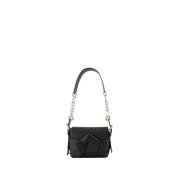 Svart Skinn Skulderveske Crossbody