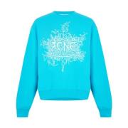 Devil Glow Logo Sweatshirt Fluo Blue