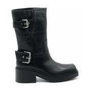 Svart Biker-Boot Fray