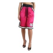 Rosa høy midje jersey shorts