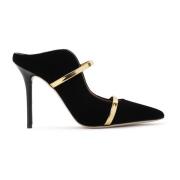 Svart Velvet Stiletto Pumps