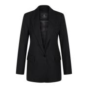 Sort Pinstripe Blazer Elegant Lang Erme