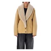 Shearling Jakke Beige Aw24