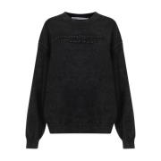 Svart Logo Preget Jumper Sweaters