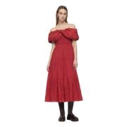 Ruby Red Off Shoulder Kjole