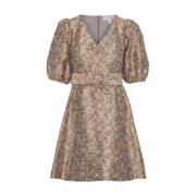 Gull Jacquard Statement Erme Mini Kjole