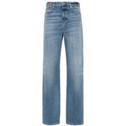 Blå Denim Wide Leg Jeans